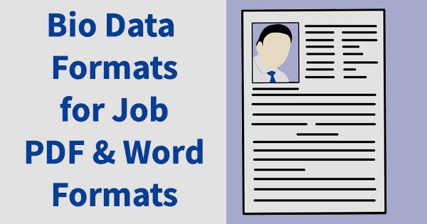 Latest Biodata For Job Formats Free Download Pdf 21 22